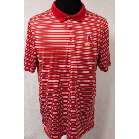 MLB Genuine Merchandise XL Red Stripe St Louis Cardinals TX3 Cool Polo Shirt - Picture 1 of 13